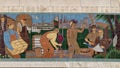 Portion of a long ceramic tile mural by Kenneth Gale at the top of the Amon Carter Auditorium in Fort Worth, Texas.