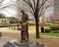 `Rotary Plaza`, a public art installation on Williams Center Green in downtown Tulsa, Oklahoma. Royalty Free Stock Photo