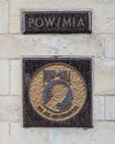 POW/MIA engraved granite medallion, Veteran`s Memorial Park.