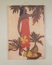 `Breadfruit`, a print by John Melville Kelly in 1945, on display in the Volcano House in Hawaii Volcanoes National Park.