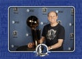 Privately owned photo of Caucasian man with the Lombardi Trophy after the Dallas Mavericks won the 2011 NBA Championship.