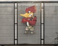 Punch Wally character on the outside of Punch Wally Garage, a Rick Fairless Company in Dallas, Texas.