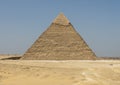 The Pyramid of Khafre photographed from the 9 Pyramids Lounge in Giza Pyramids complex, Egypt. Royalty Free Stock Photo