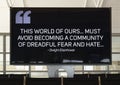 Quote by Dwight Eisenhower on an electronic flat screen in the airport in Midland, Texas.