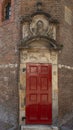 Red Door and Gable stone for the Mason`s Guild, Waag Building, Amsterdam