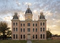 Right facade, Presidio County Courthouse in Marfa, Texas.