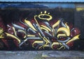 Right side of a graffiti style mural featuring Rapper Mo3 on Fabrication Street in Dallas, Texas.