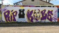 RIP KOBE Graffiti on a building on Fabrication Road in Dallas, Texas Royalty Free Stock Photo