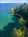 Pictured Rocks National Shoreline with the Turquoise Blue waters of Lake Superior Royalty Free Stock Photo