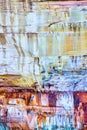 Pictured Rocks with streaks like paint on its white, yellow, red and orange surface