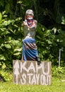 Scary mannequin delivering message to stay out of a property in the Island of Maui in the State of Hawaii.