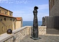 Sculpture outside at the Picasso Museum at the Chateau Grimaldi in Antibes, France Royalty Free Stock Photo