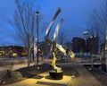 \'Aeolis 7\' by sculptor Bruce Beasley in the sculpture garden of Gene Leahy Mall in Omaha Nebraska.