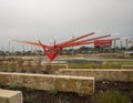 `Love Bird` sculpture by Portland artist Ed Carpenter at the entrance to Love Field in Dallas, Texas.