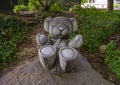 `Teddy Bears`, a sculpture by Jerry Williams on the West side of Exall Lake in Highland Park, Dallas, Texas Royalty Free Stock Photo