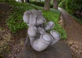 `Teddy Bears`, a sculpture by Jerry Williams on the West side of Exall Lake in Highland Park, Dallas, Texas Royalty Free Stock Photo