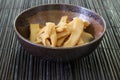 Seasoned bamboo shoots that is chinese food in a bowl
