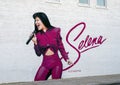 `Selena` mural by artist Jeremy Biggers on the side of Top Ten Records at 338 West Jefferson Blvd. in Oak Cliff in Dallas, Texas Royalty Free Stock Photo