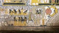 Part of the long funerary procession scene on the wall of TT219, the Tomb of Nebenmaat at Deir el-Medina.