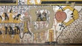 Part of the long funerary procession scene on the wall of TT219, the Tomb of Nebenmaat at Deir el-Medina.