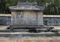 Side view of the Emperor`s Sepulcher in Tu Duc Royal Tomb complex 4 miles from Hue, Vietnam Royalty Free Stock Photo