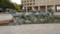`The Mustangs of Las Colinas` by sculptor Robert Glen in Williams Square in the City of Irving, Texas.