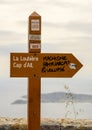 Sign at start of a trail from La Loubiere Cap d`Ail to Tete de Chien