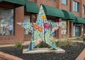 Six foot fiberglass star sculpture titled `Roses `, by artist Canvas by Canvas Arlington, Texas