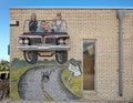 Mural by Dr. Bob Palmer on the outside of Plaster Paint Company and Stephanies Vintique in Bethany, Oklahoma.