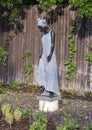 Springstone and rope sculpture titled Jumping the Broom by Vengai Chiwawa in the Fort Worth Botanic Garden. Royalty Free Stock Photo