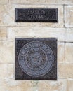 State of Texas engraved granite medallion, Veteran`s Memorial Park in Plano, Texas.