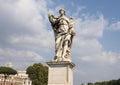 Marble Angel holding the nails used to crucify Christ on the Ponte Sant`Angelo Royalty Free Stock Photo