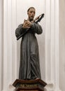 Saint Francis of Assisi statue in the Chapel of Santa Teresa in the Mosque-Cathedral of Cordoba in Spain. Royalty Free Stock Photo