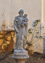 Statue Saint Joseph at the Historic Saint Joseph Catholic Church in Fort Davis, Texas. Royalty Free Stock Photo