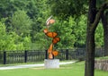 `Life Flutters By`, a steel sculpture by Laura Walters Abrams located in Watercrest Park, Dallas, Texas