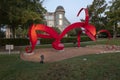 `La Mujer Roja` by Michelle O`Michael, Texas Sculpture Garden, Hall Park, Frisco, Texas