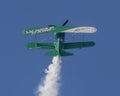 Stephen Covington piloting the Raptor, his Pitts S2S acrobatic biplane in the airshow July 4th at Grand Lake, Oklahoma.