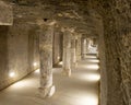 Stone columns reinforcing the passageway from the second entrance on the south side of the Djoser pyramid.