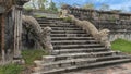 Stone dragon statues on the steps to the terrace of the garden of the Forbidden city, Imperial City, Citadel, Hue, Vietnam Royalty Free Stock Photo