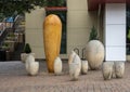 `Stone Fountain`, a limestone sculpture by artist Cam Schoepp at Watters Creek in the City of Allen, Texas.