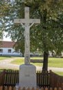 Stone sculpture Jesus Christ on the Cross, The Village of Holasovice, Czech Republic