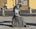 Living statue street artist, Silver woman, outside Schonbrunn Palace, Vienna, Austria