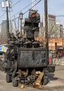 Surrealistic metal robot and vehicle Deep Ellum, Dallas, Texas