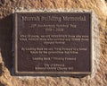 Survivor Tree plaque at the `Oklahoma City Bombing Memorial for Edmond Victims` in Mitch Park in Edmond, Oklahoma. Royalty Free Stock Photo