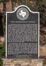 Texas Historical Commission marker,First Presbyterian Church in Denison, Texas.