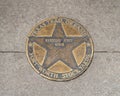 Texas Trail of Fame star honoring the actor Randolph Scott at the Fort Worth Stockyards in Texas. Royalty Free Stock Photo