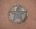 Texas Trail of Fame star honoring the general Edward Burleson at the Fort Worth Stockyards in Texas.