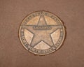 Texas Trail of Fame star honoring Lemhi Shoshone Indian Sacagawea at the Fort Worth Stockyards in Texas. Royalty Free Stock Photo