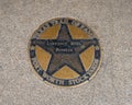 Texas Trail of Fame star honoring the pioneer Lawrence Steel at the Fort Worth Stockyards in Texas. Royalty Free Stock Photo