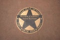 Texas Trail of Fame star honoring Texas Ranger Mathew Caldwell at the Fort Worth Stockyards in Texas. Royalty Free Stock Photo